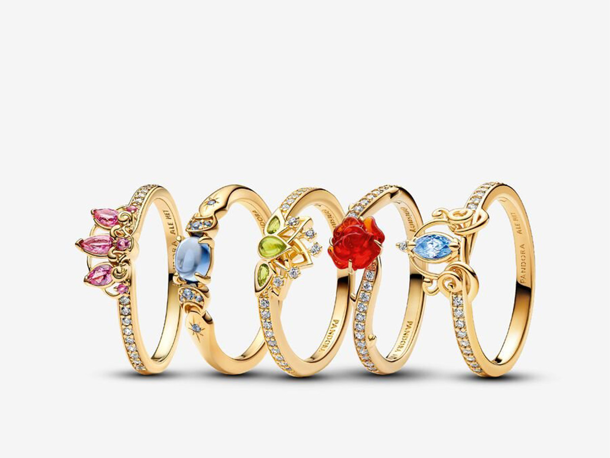 Pandora Disney Princess Gold Princess Ring Set